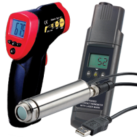 Infrared Thermometers Non contact thermometers for industrial applications. NEW! Forehead Thermometer now available.
