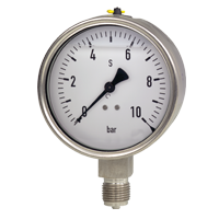 100mm Stainless Steel Pressure Gauge - Glycerine Filled