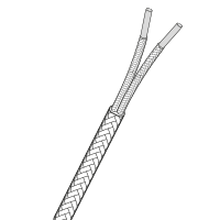 Ceramic Fibre Insulated Flat Twin Thermocouple Cable (1200°C)