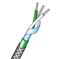 Stainless Steel Braided PVC Insulated Twisted Pair Thermocouple Cable with Screen (105°C)