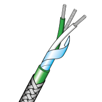 Stainless Steel Braided PVC Insulated Twisted Pair Thermocouple Cable with Screen 105°C